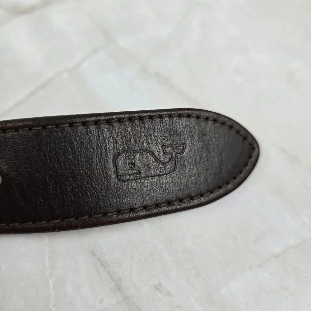 Vineyard Vines Sz 36 Men’s Heavy Canvas Woven Belt Knights Graphic Gold Hardware